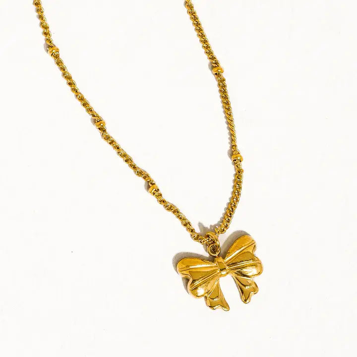 Alannah 18K Gold Non-Tarnish Bow Necklace - preorder