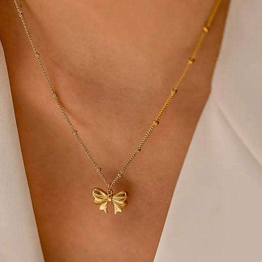 Alannah 18K Gold Non-Tarnish Bow Necklace - preorder