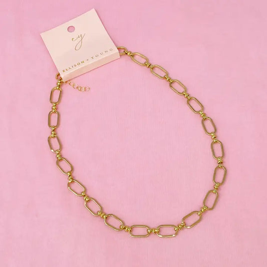 Amber Boxy Chain Necklace - preorder