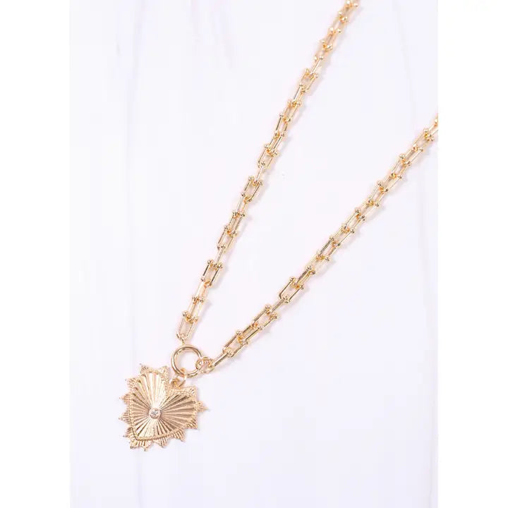 Borders Heart Charm Necklace Gold -preorder