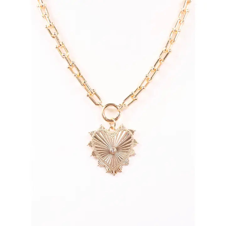 Borders Heart Charm Necklace Gold -preorder