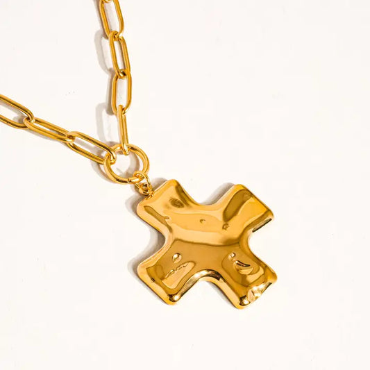 Bari 18K Non-Tarnish Cross Chain Necklace - preorder
