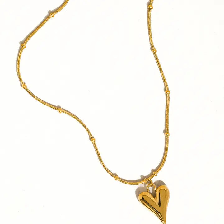 Bay 18K Gold Non-Tarnish Heart Necklace - preorder