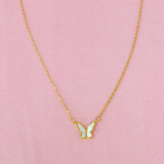 Golden Shell Butterfly Necklace