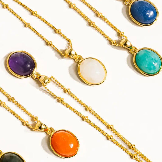 Caillou 18K Gold Natural Stone Necklace - preorder