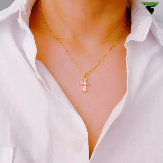 My Dear Crystal Cross Necklace