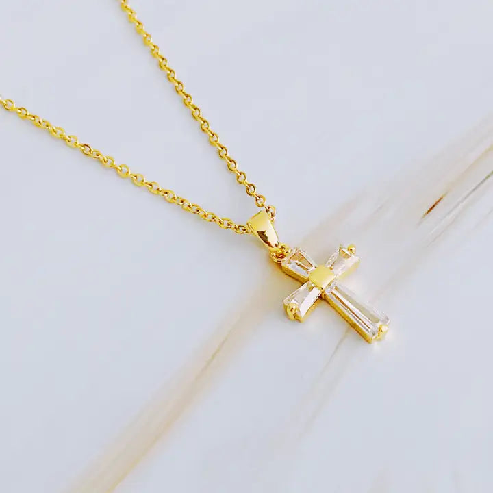 My Dear Crystal Cross Necklace