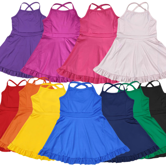 Girls Yoga Dress with Skort (11 colors) - Preorder