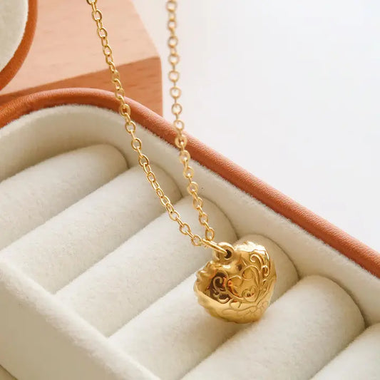 Josie Gold Non-Tarnish Vintage Heart Pendant Necklace - preorder