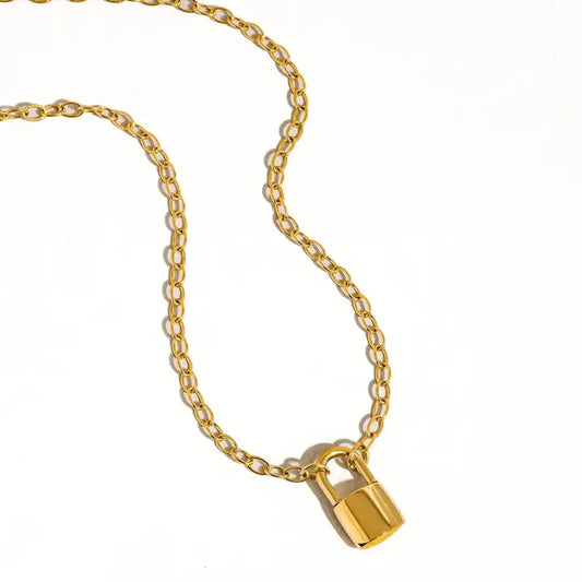Locky 18K Non-Tarnish Lock Chain Necklace - preorder