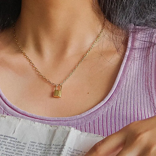 Locky 18K Non-Tarnish Lock Chain Necklace - preorder