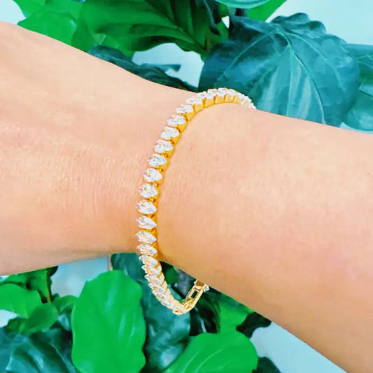 Marquise Cut Sparkle Tennis Bracelet - preorder