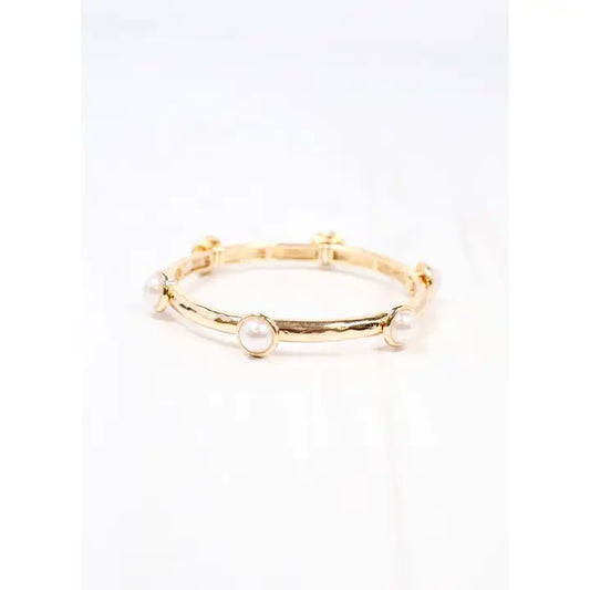 Mona Pearl Stretch Bracelet Gold - preorder