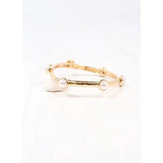 Mona Pearl Stretch Bracelet Gold - preorder