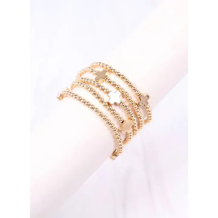 Olstead Cross Bracelet Set Gold - preorder