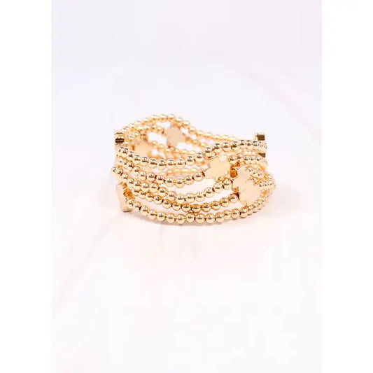 Olstead Cross Bracelet Set Gold - preorder
