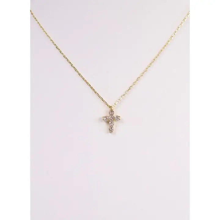 Pontiac Cz Cross Necklace Gold - preorder