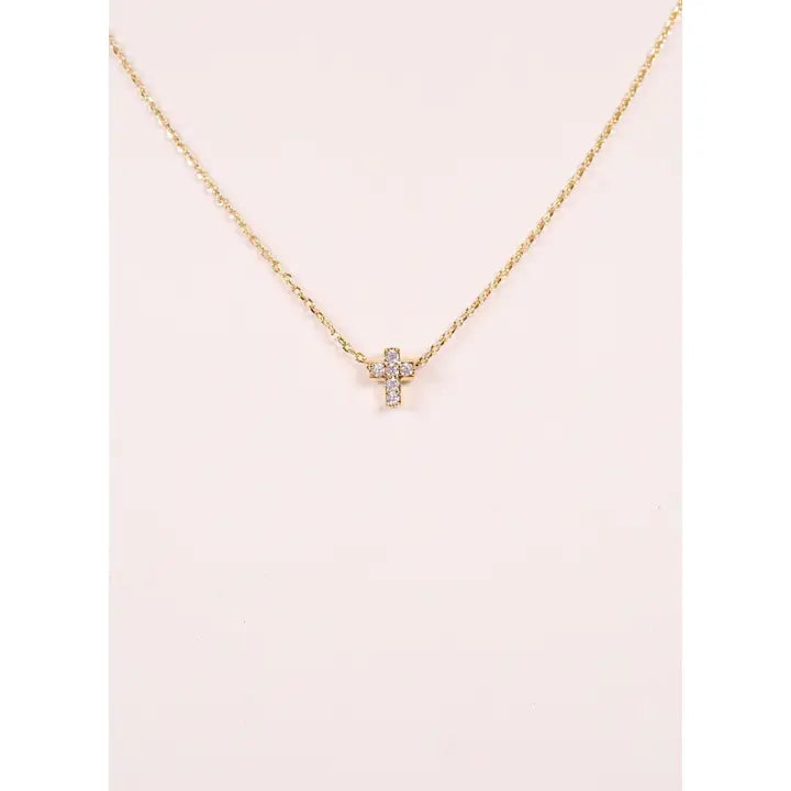 Shannen Cz Cross Necklace Gold - preorder