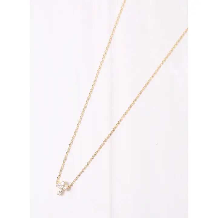 Shannen Cz Cross Necklace Gold - preorder