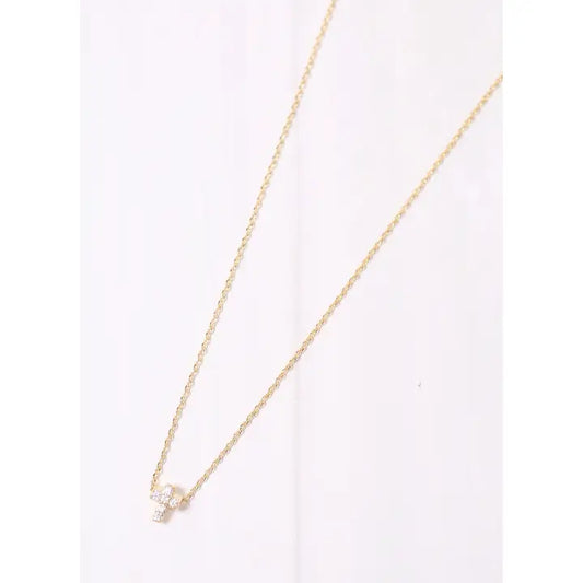 Shannen Cz Cross Necklace Gold - preorder