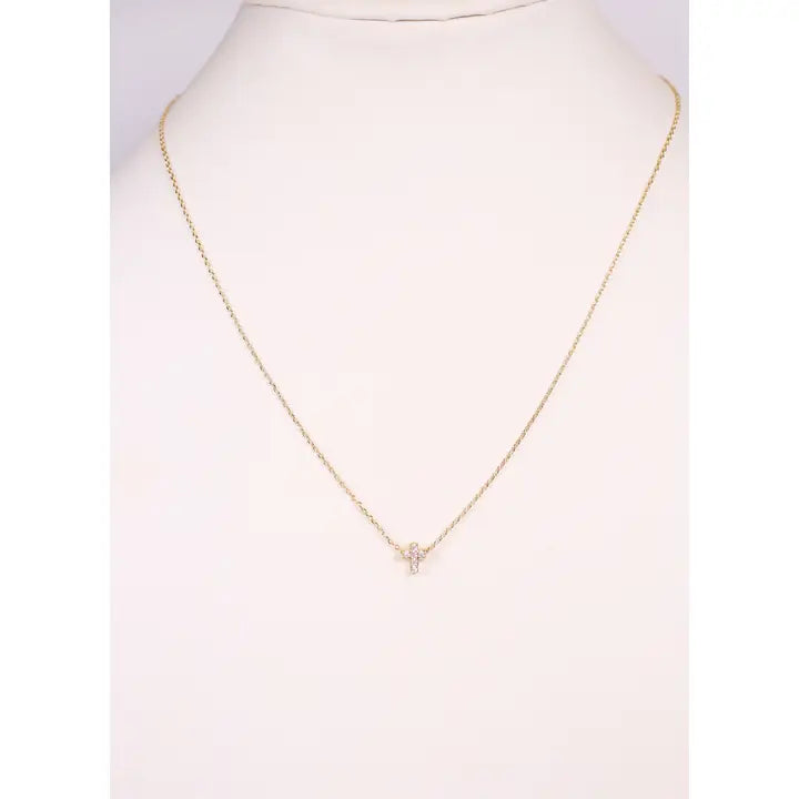 Shannen Cz Cross Necklace Gold - preorder