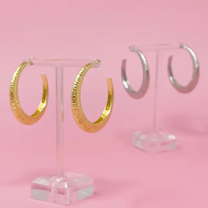 Textured Daily Hoop Earrings - preorder