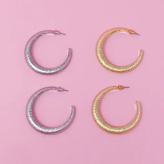 Textured Daily Hoop Earrings - preorder