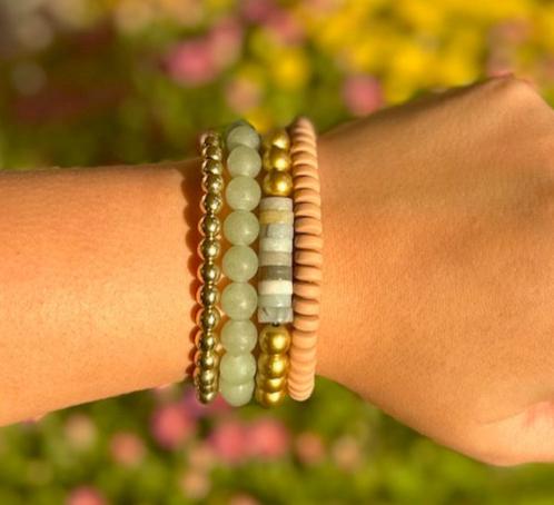 Amazonite & Jade Adult Bracelet Stack