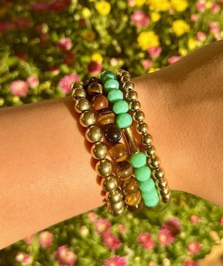 Tiger's Eye & Turquoise Adult Bracelet Stack