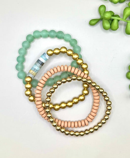 Amazonite & Jade Adult Bracelet Stack