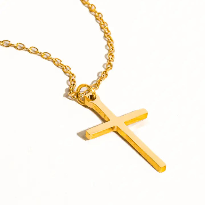 Tirza 18K Gold Non-Tarnish Small Cross Necklace - preorder