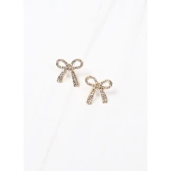 Wendover Cz Bow Earring Gold -preorder