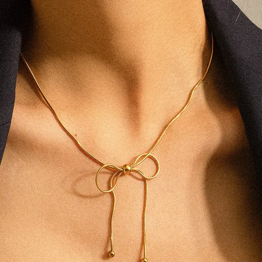 Wildrose 18K Non-Tarnish Bow Chain Necklace - preorder