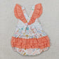 I Love Mom Embroidered Orange Floral Romper - Preorder