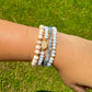 White Druzy Stretchy Bracelet Set