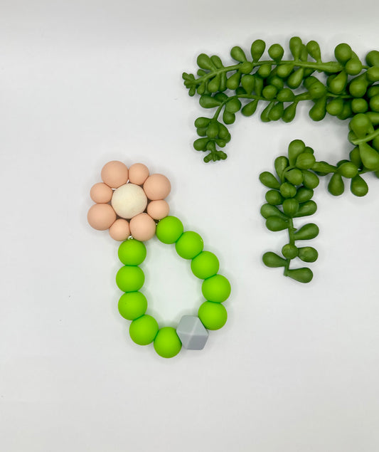 Flower Teether—Peach