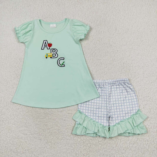 BTS Mint ABC Embroidered Girls Shorts Set - Preorder