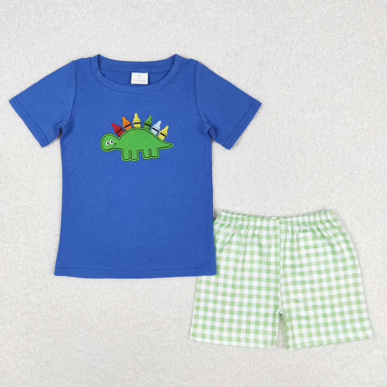 BTS Embroidered Crayon Dino Boys Shorts Set - Preorder