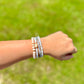 White Druzy Stretchy Bracelet Set
