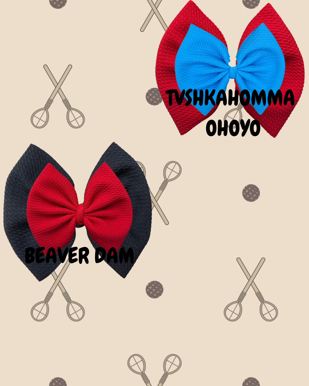 Stickball Team Colors Double Bow