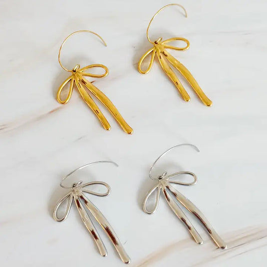 Stylist Bow Drop Earrings - preorder