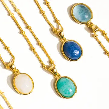 Caillou 18K Gold Natural Stone Necklace - preorder