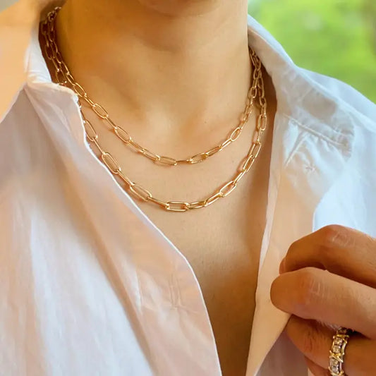 Double the Gold Chain Link Necklace - preorder