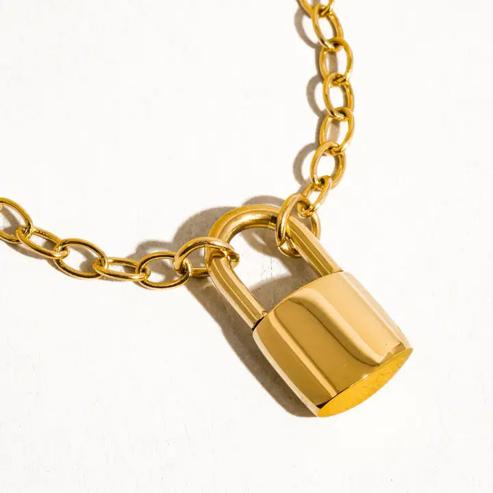 Locky 18K Non-Tarnish Lock Chain Necklace - preorder