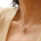 Maeve 18K Non-Tarnish Green Square Stone Pendant - preorder