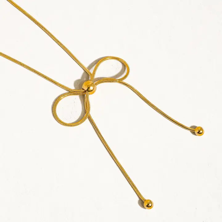 Wildrose 18K Non-Tarnish Bow Chain Necklace - preorder